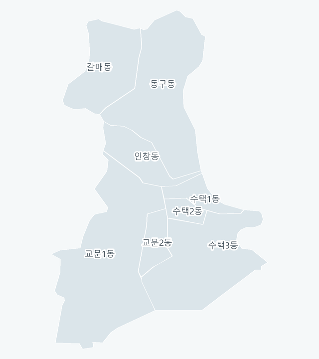 구리시 행정동 경계 지도