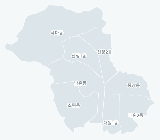 오산시 행정동 경계 지도
