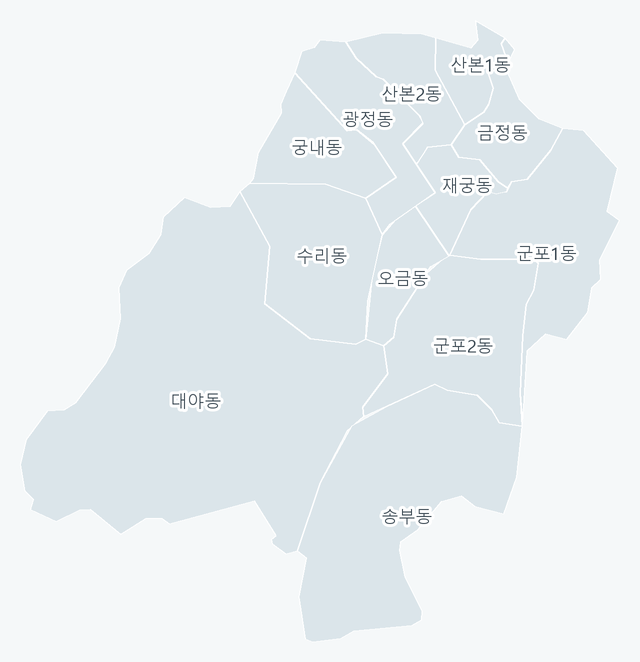 군포시 행정동 경계 지도