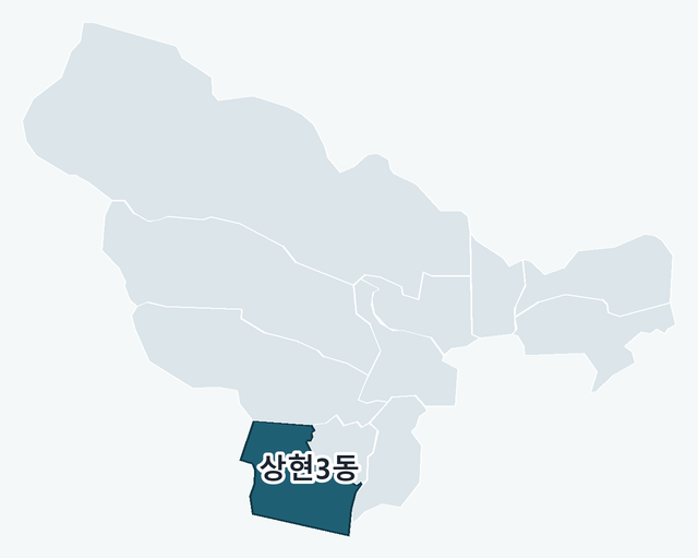 용인시 수지구 상현3동 위치 — 용인시 수지구 행정동 경계 지도