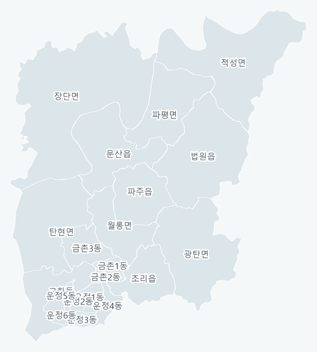 파주시 행정동 경계 지도