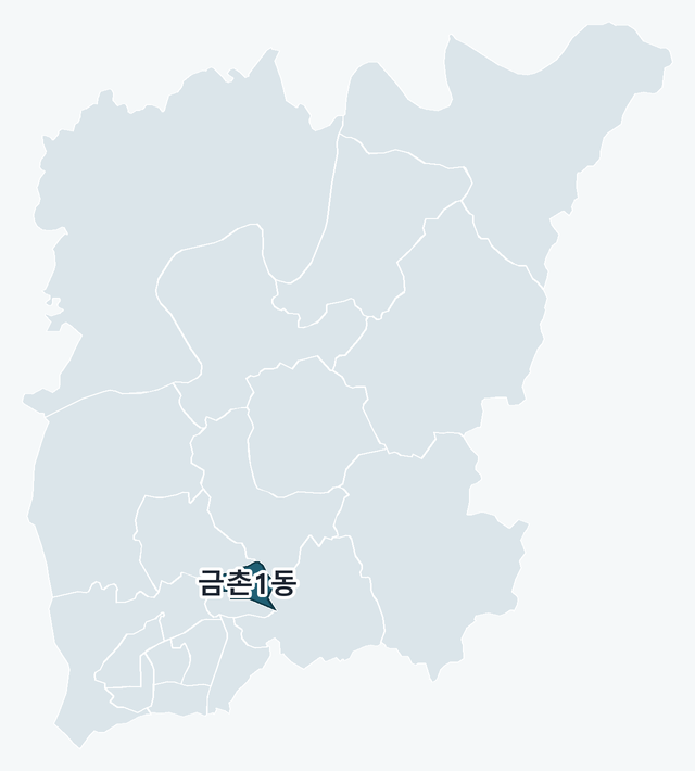 파주시 금촌1동 위치 — 파주시 행정동 경계 지도