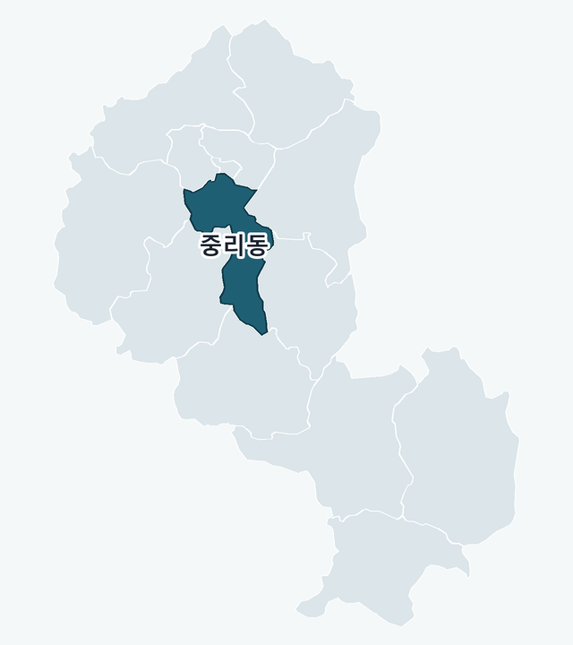 이천시 중리동 위치 — 이천시 행정동 경계 지도