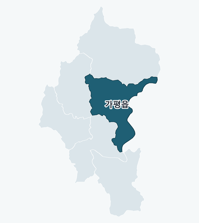 가평군 가평읍 위치 — 가평군 행정동 경계 지도