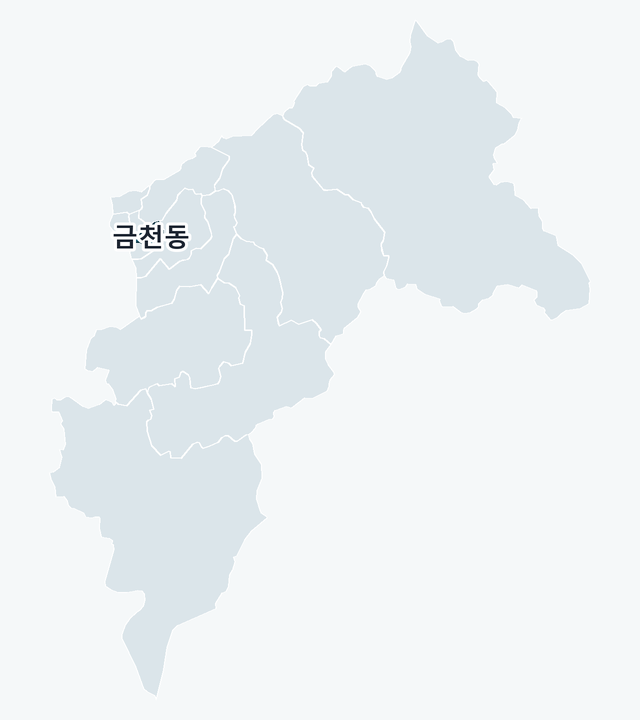청주시 상당구 금천동 위치 — 청주시 상당구 행정동 경계 지도