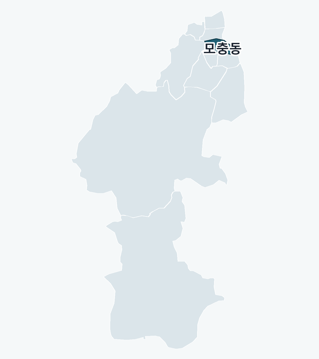 청주시 서원구 모충동 위치 — 청주시 서원구 행정동 경계 지도