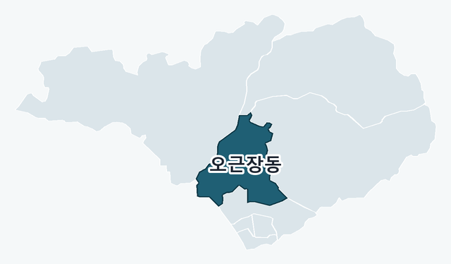청주시 청원구 오근장동 위치 — 청주시 청원구 행정동 경계 지도