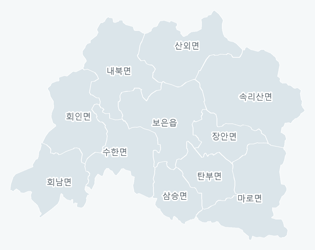 보은군 행정동 경계 지도