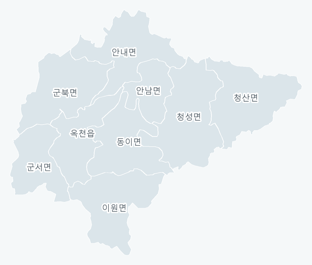 옥천군 행정동 경계 지도