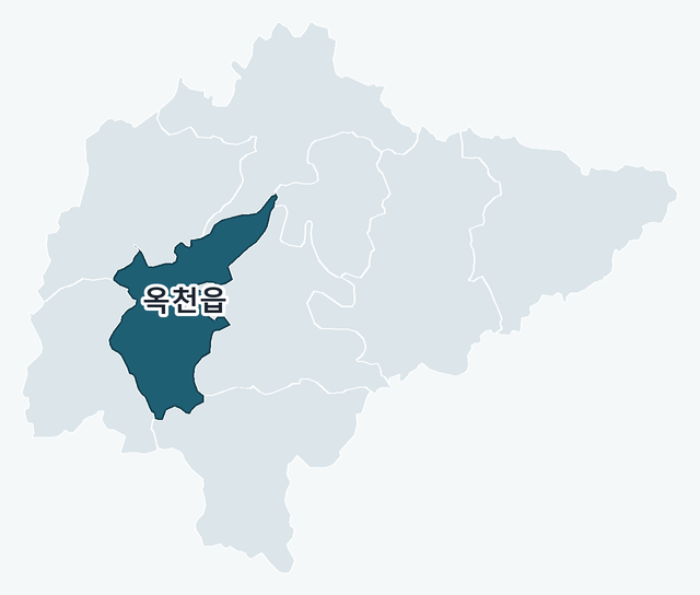 옥천군 옥천읍 위치 — 옥천군 행정동 경계 지도