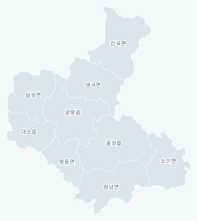 음성군 행정동 경계 지도