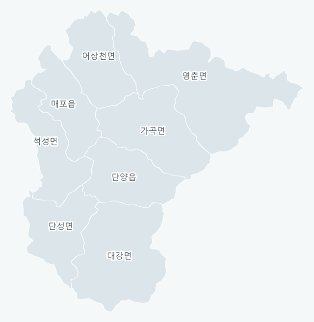 단양군 행정동 경계 지도
