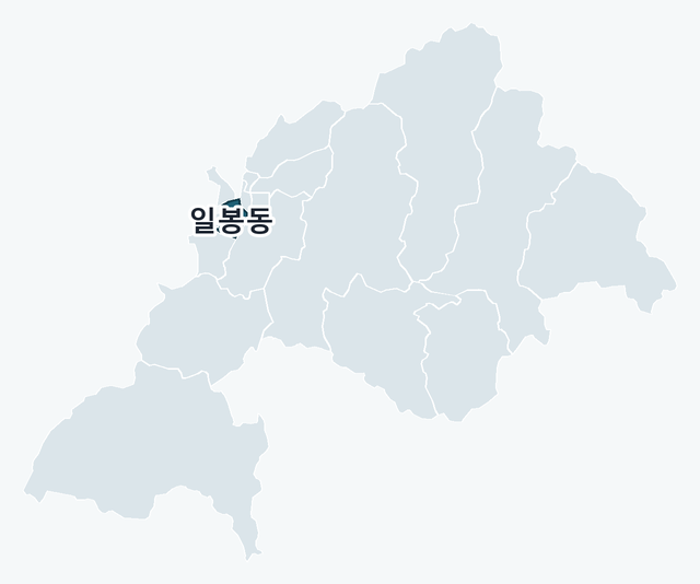 천안시 동남구 일봉동 위치 — 천안시 동남구 행정동 경계 지도