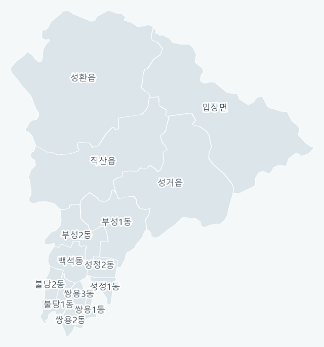 천안시 서북구 행정동 경계 지도