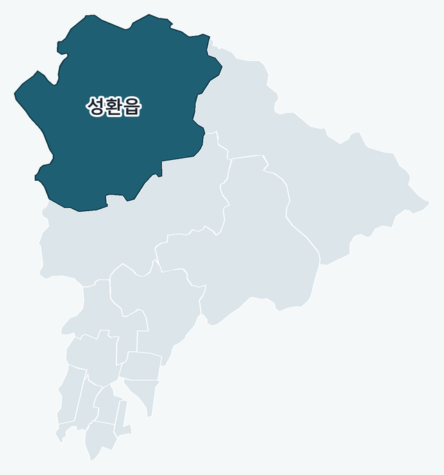 천안시 서북구 성환읍 위치 — 천안시 서북구 행정동 경계 지도