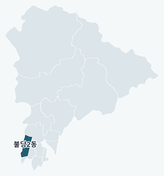 천안시 서북구 불당2동 위치 — 천안시 서북구 행정동 경계 지도