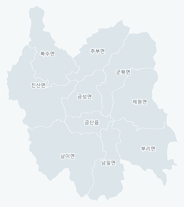 금산군 행정동 경계 지도