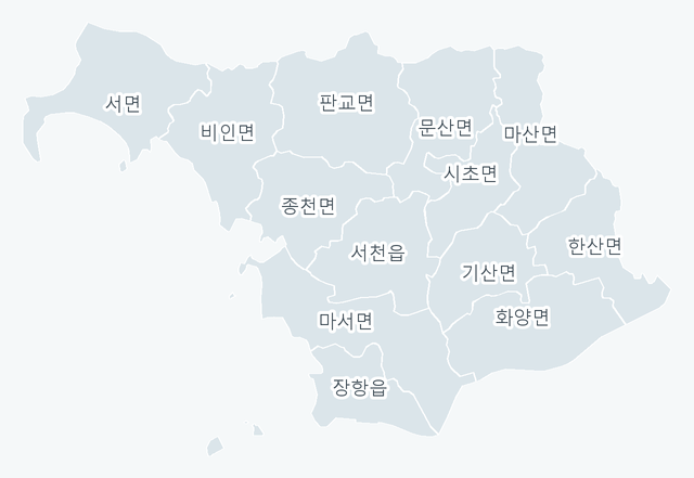서천군 행정동 경계 지도