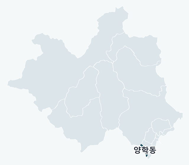 포항시 북구 양학동 위치 — 포항시 북구 행정동 경계 지도