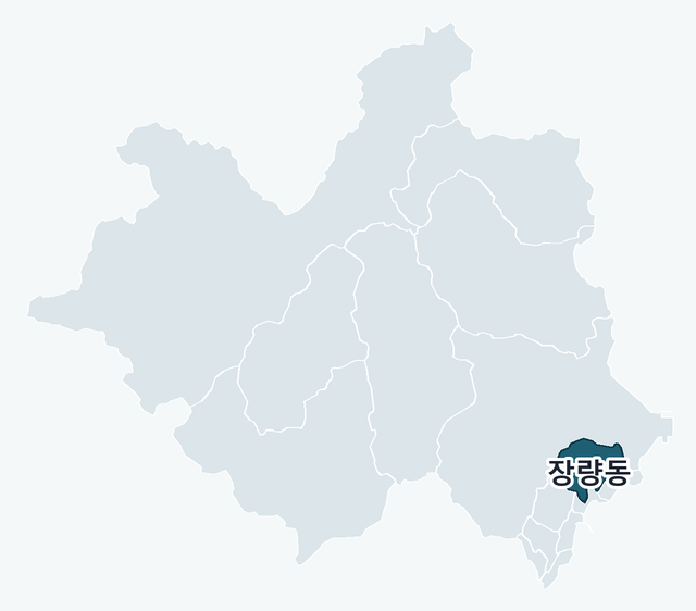 포항시 북구 장량동 위치 — 포항시 북구 행정동 경계 지도