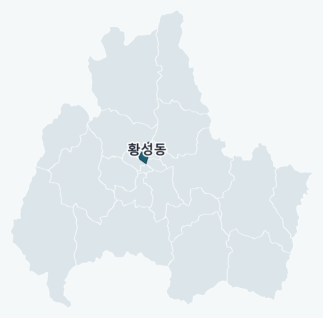 경주시 황성동 위치 — 경주시 행정동 경계 지도