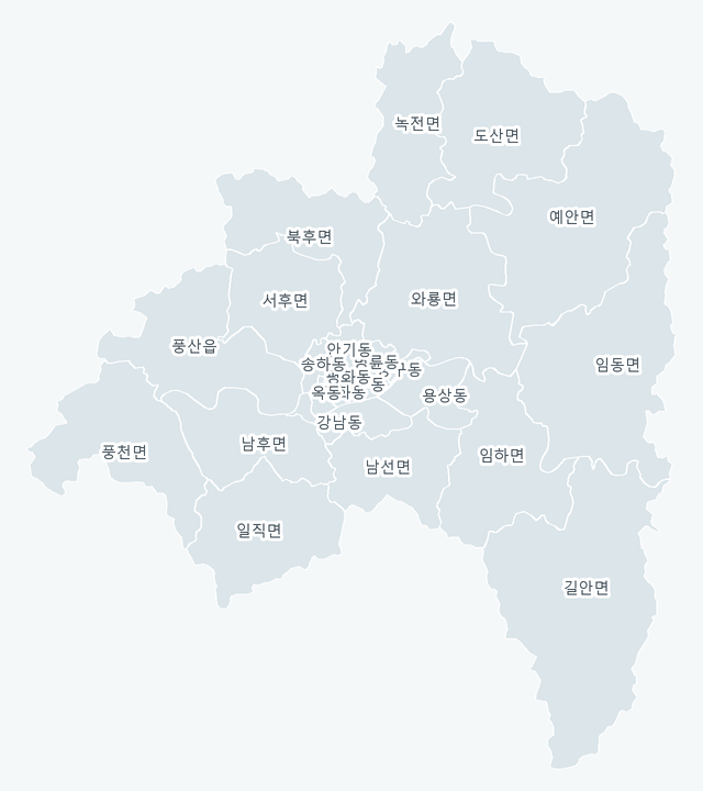 안동시 행정동 경계 지도