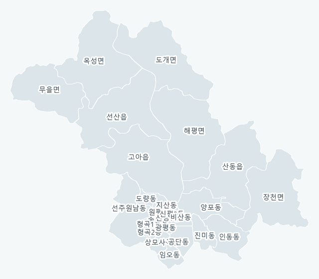 구미시 행정동 경계 지도