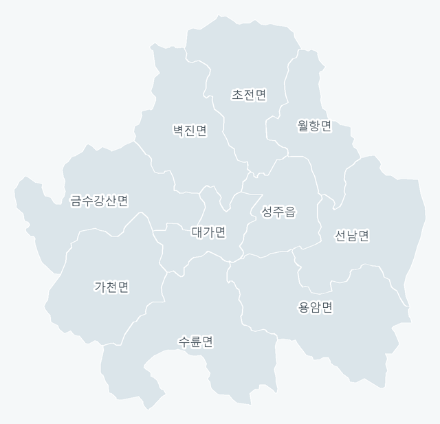 성주군 행정동 경계 지도