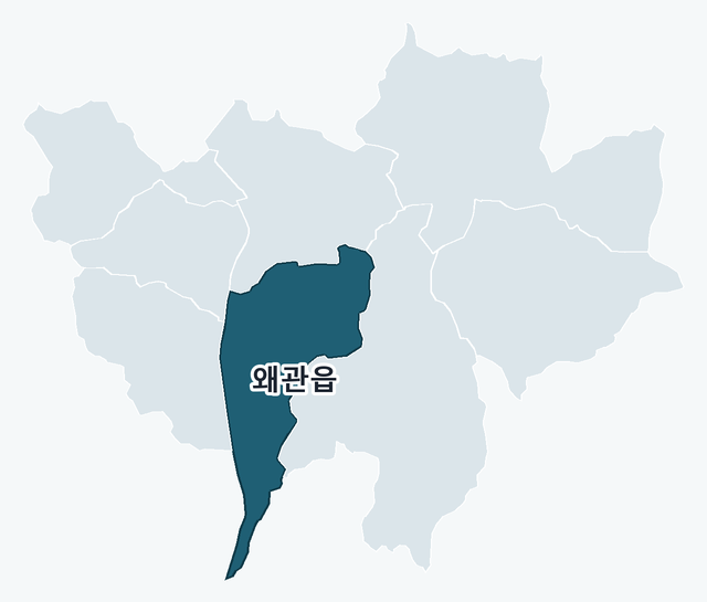 칠곡군 왜관읍 위치 — 칠곡군 행정동 경계 지도