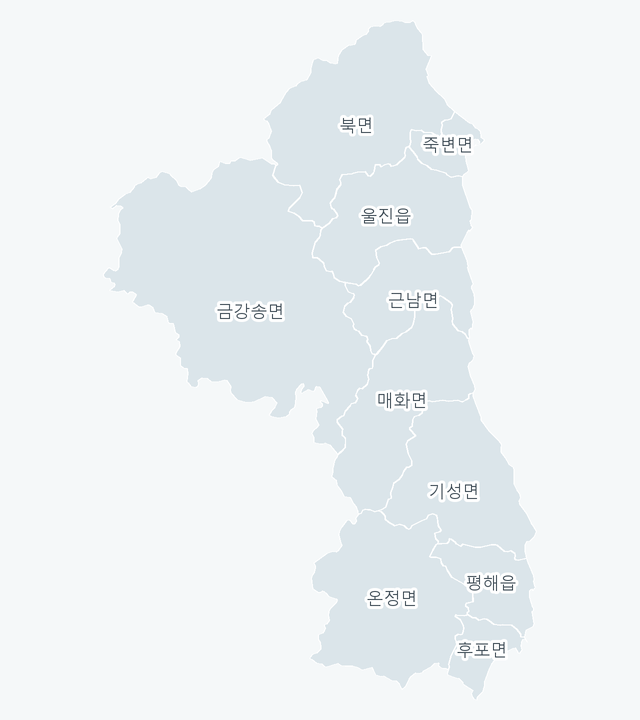 울진군 행정동 경계 지도