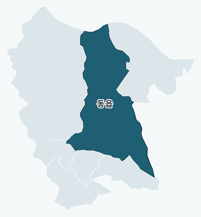 창원시 의창구 동읍 위치 — 창원시 의창구 행정동 경계 지도