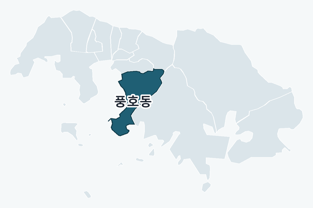 창원시 진해구 풍호동 위치 — 창원시 진해구 행정동 경계 지도