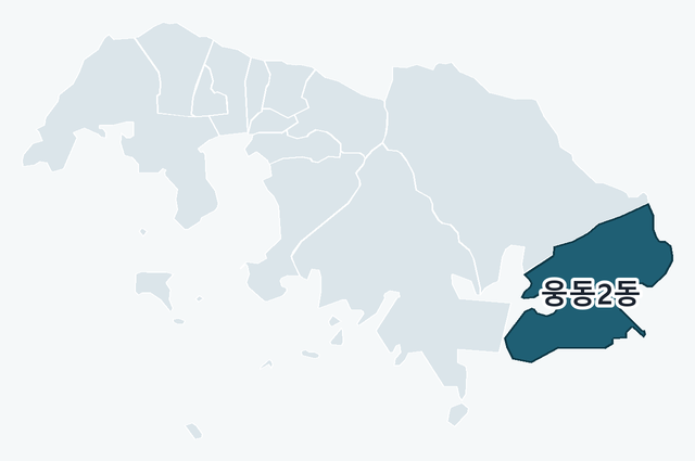창원시 진해구 웅동2동 위치 — 창원시 진해구 행정동 경계 지도