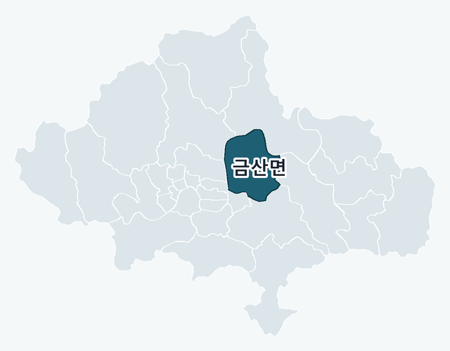 진주시 금산면 위치 — 진주시 행정동 경계 지도