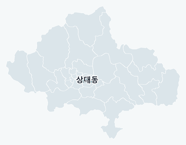 진주시 상대동 위치 — 진주시 행정동 경계 지도
