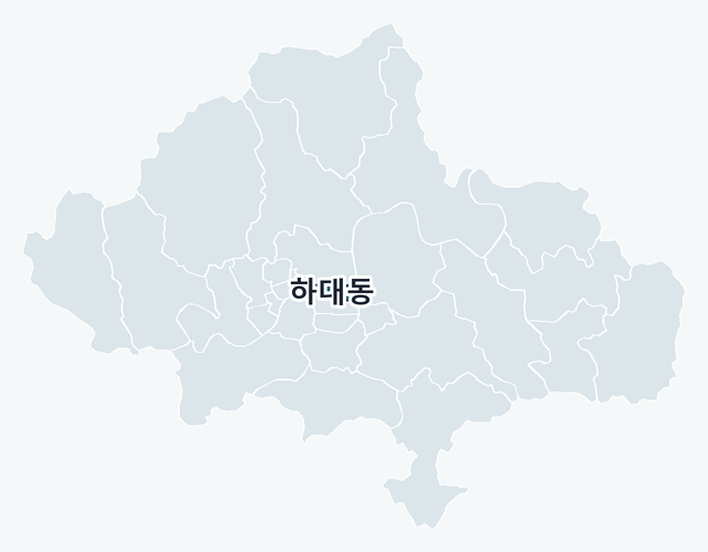 진주시 하대동 위치 — 진주시 행정동 경계 지도