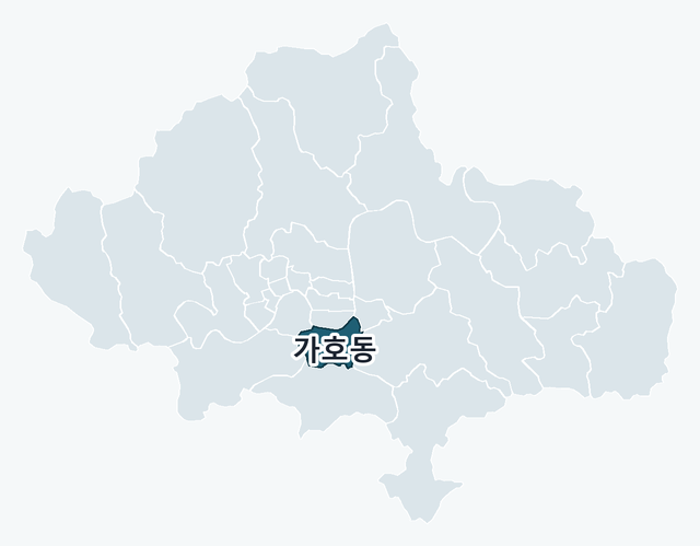 진주시 가호동 위치 — 진주시 행정동 경계 지도