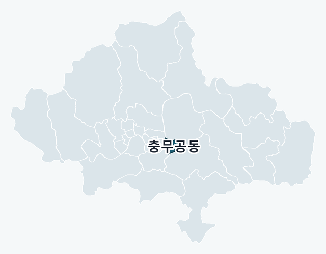진주시 충무공동 위치 — 진주시 행정동 경계 지도