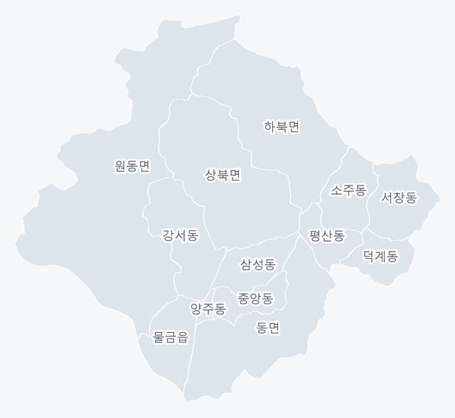 양산시 행정동 경계 지도