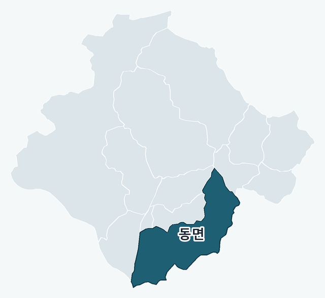 양산시 동면 위치 — 양산시 행정동 경계 지도