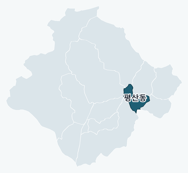 양산시 평산동 위치 — 양산시 행정동 경계 지도