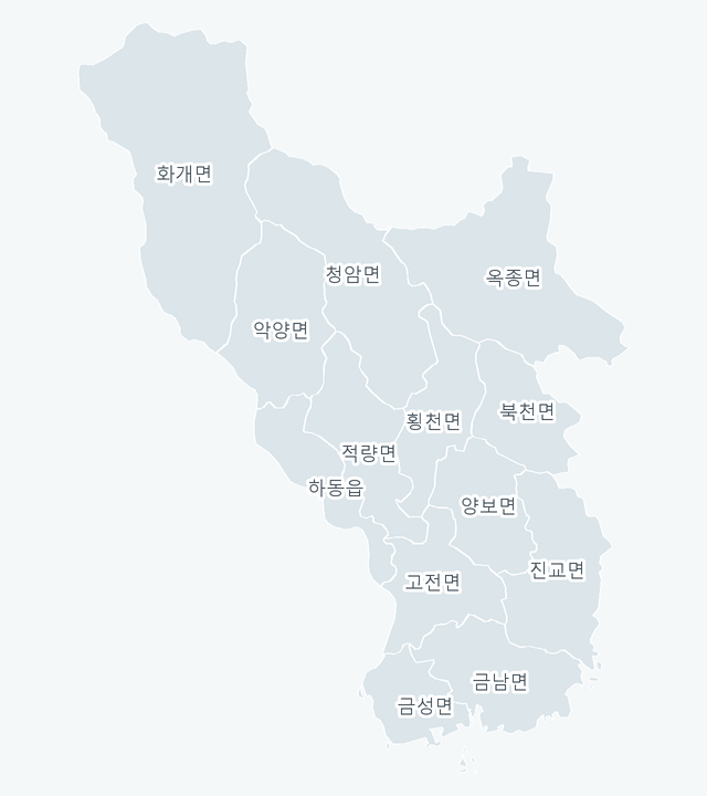 하동군 행정동 경계 지도