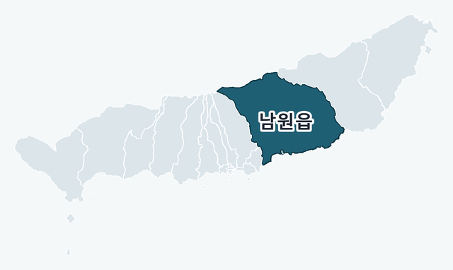 서귀포시 남원읍 위치 — 서귀포시 행정동 경계 지도