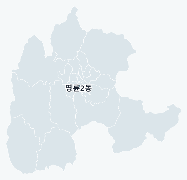 원주시 명륜2동 위치 — 원주시 행정동 경계 지도