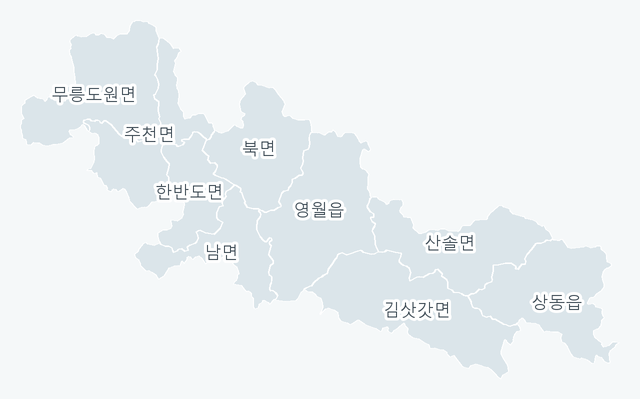 영월군 행정동 경계 지도