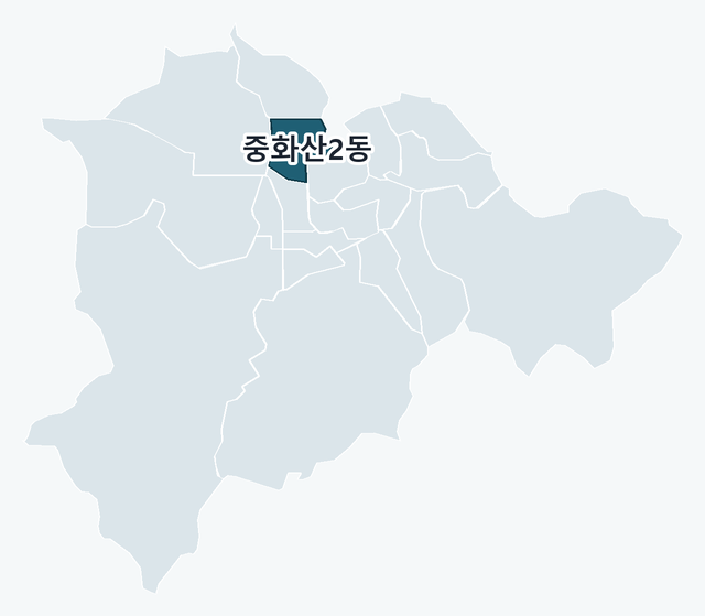 전주시 완산구 중화산2동 위치 — 전주시 완산구 행정동 경계 지도
