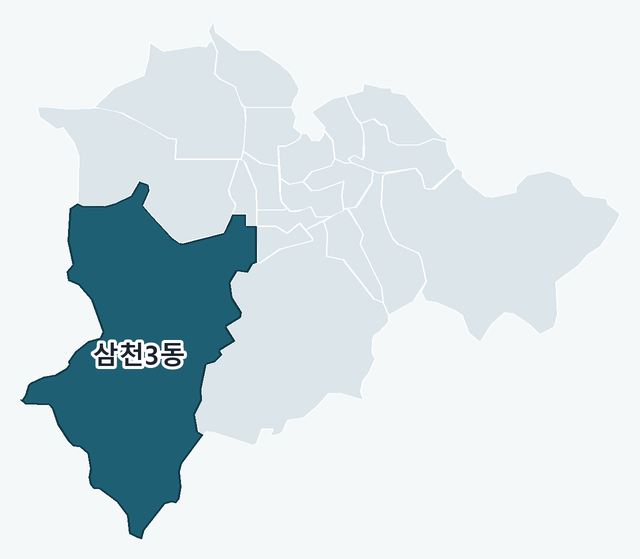 전주시 완산구 삼천3동 위치 — 전주시 완산구 행정동 경계 지도