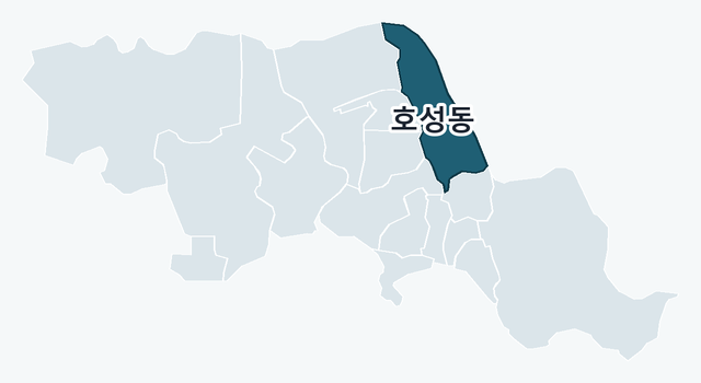전주시 덕진구 호성동 위치 — 전주시 덕진구 행정동 경계 지도