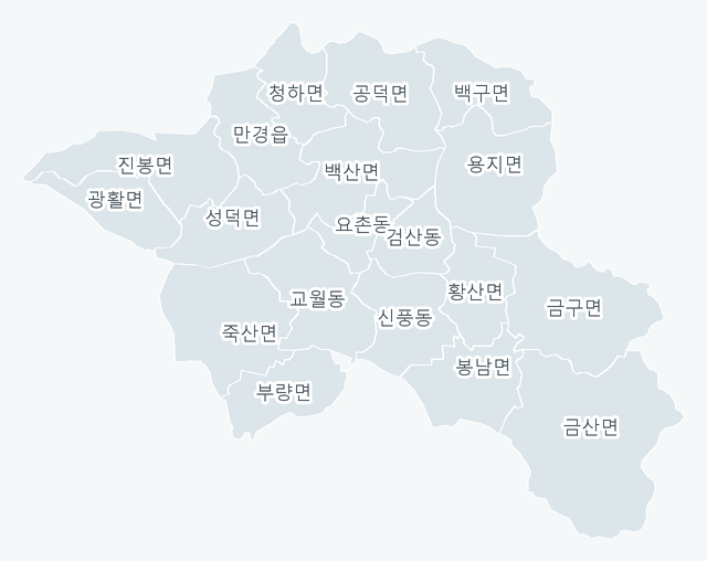 김제시 행정동 경계 지도