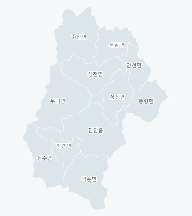 진안군 행정동 경계 지도